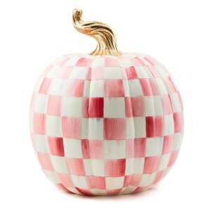 Mackenzie Childs Bubblegum Pink Check Large Pumpkin